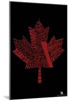 Canada Provinces Maple Leaf Text Poster-null-Mounted Poster