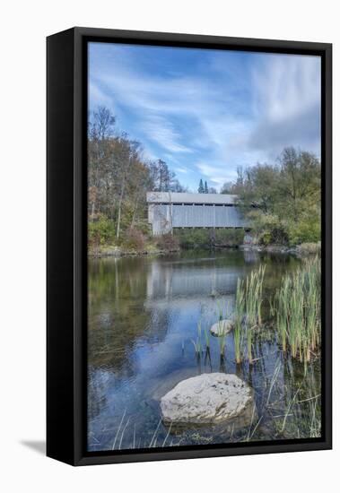 Canada, Quebec, Eastern Townships, Milby Covered Bridge-Rob Tilley-Framed Stretched Canvas