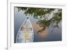 Canada, Quebec, Eastman. Canoe on Lake at Sunset-Jaynes Gallery-Framed Photographic Print