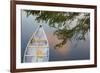 Canada, Quebec, Eastman. Canoe on Lake at Sunset-Jaynes Gallery-Framed Photographic Print