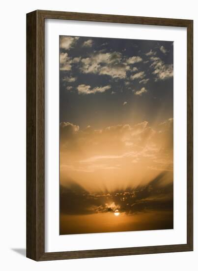 Canada, Quebec. God rays at sunset.-Jaynes Gallery-Framed Photographic Print