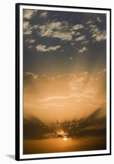 Canada, Quebec. God rays at sunset.-Jaynes Gallery-Framed Premium Photographic Print