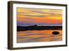 Canada, Quebec, Gulf of St. Lawrence. Reflection on water at sunset.-Mike Grandmaison-Framed Photographic Print