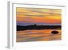 Canada, Quebec, Gulf of St. Lawrence. Reflection on water at sunset.-Mike Grandmaison-Framed Photographic Print
