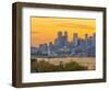 Canada, Quebec, Montreal, Downtown from Jacques Cartier Bridge across Saint Lawrence River-Alan Copson-Framed Photographic Print