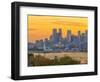 Canada, Quebec, Montreal, Downtown from Jacques Cartier Bridge across Saint Lawrence River-Alan Copson-Framed Photographic Print