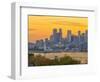 Canada, Quebec, Montreal, Downtown from Jacques Cartier Bridge across Saint Lawrence River-Alan Copson-Framed Photographic Print