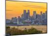 Canada, Quebec, Montreal, Downtown from Jacques Cartier Bridge across Saint Lawrence River-Alan Copson-Mounted Photographic Print