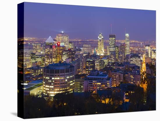 Canada, Quebec, Montreal, Downtown from Mount Royal Park or Parc Du Mont-Royal-Alan Copson-Stretched Canvas