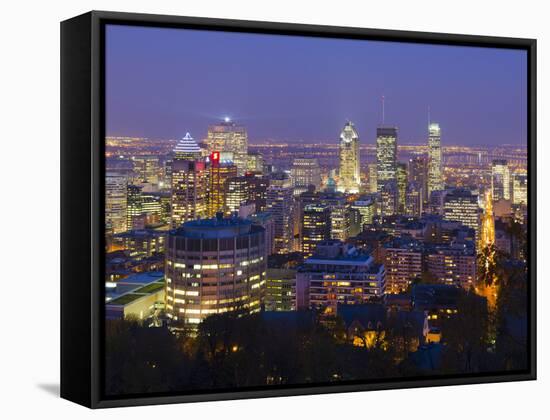 Canada, Quebec, Montreal, Downtown from Mount Royal Park or Parc Du Mont-Royal-Alan Copson-Framed Stretched Canvas