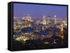 Canada, Quebec, Montreal, Downtown from Mount Royal Park or Parc Du Mont-Royal-Alan Copson-Framed Stretched Canvas