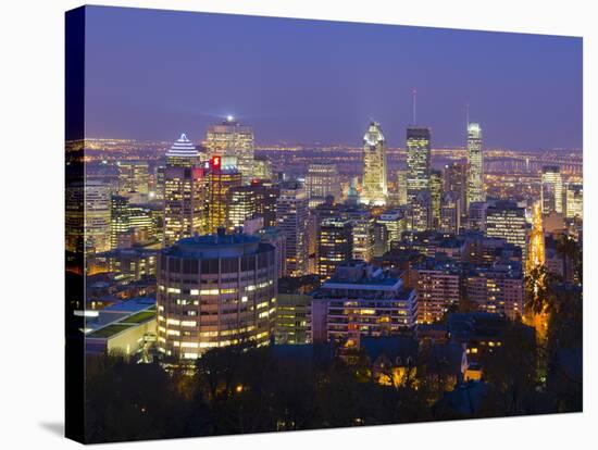 Canada, Quebec, Montreal, Downtown from Mount Royal Park or Parc Du Mont-Royal-Alan Copson-Stretched Canvas