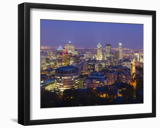 Canada, Quebec, Montreal, Downtown from Mount Royal Park or Parc Du Mont-Royal-Alan Copson-Framed Photographic Print