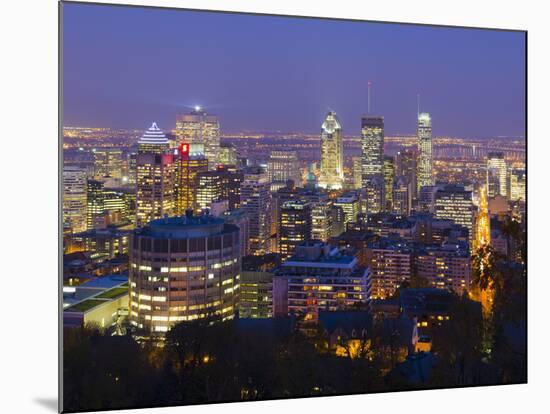 Canada, Quebec, Montreal, Downtown from Mount Royal Park or Parc Du Mont-Royal-Alan Copson-Mounted Photographic Print