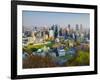 Canada, Quebec, Montreal, Downtown from Mount Royal Park or Parc Du Mont-Royal-Alan Copson-Framed Photographic Print