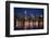 Canada, Quebec, Montreal. Nighttime View of Downtown and River-Jaynes Gallery-Framed Premium Photographic Print