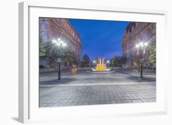 Canada, Quebec, Montreal, Old Montreal Fountain-Rob Tilley-Framed Photographic Print