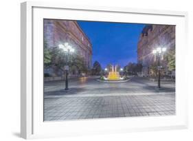 Canada, Quebec, Montreal, Old Montreal Fountain-Rob Tilley-Framed Photographic Print