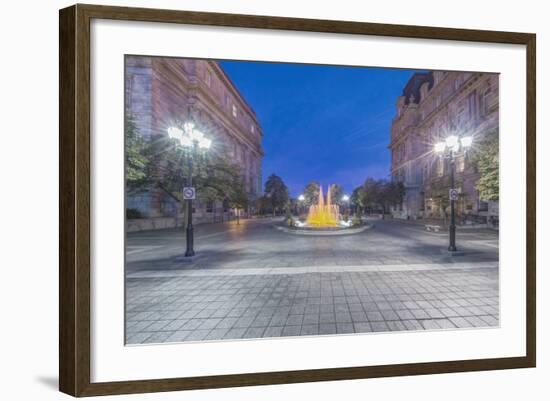 Canada, Quebec, Montreal, Old Montreal Fountain-Rob Tilley-Framed Photographic Print