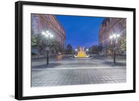 Canada, Quebec, Montreal, Old Montreal Fountain-Rob Tilley-Framed Photographic Print