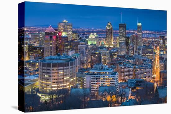 Canada, Quebec, Montreal, Oratory of Saint Joseph, Elevated City View from Mount Royal Park-Walter Bibikow-Stretched Canvas