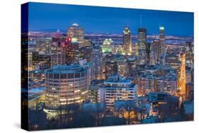 Canada, Quebec, Montreal, Oratory of Saint Joseph, Elevated City View from Mount Royal Park-Walter Bibikow-Stretched Canvas