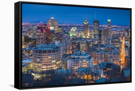 Canada, Quebec, Montreal, Oratory of Saint Joseph, Elevated City View from Mount Royal Park-Walter Bibikow-Framed Stretched Canvas