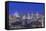 Canada, Quebec, Montreal, Skyline at Twilight-Rob Tilley-Framed Stretched Canvas