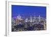 Canada, Quebec, Montreal, Skyline at Twilight-Rob Tilley-Framed Photographic Print