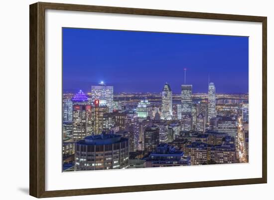 Canada, Quebec, Montreal, Skyline at Twilight-Rob Tilley-Framed Photographic Print