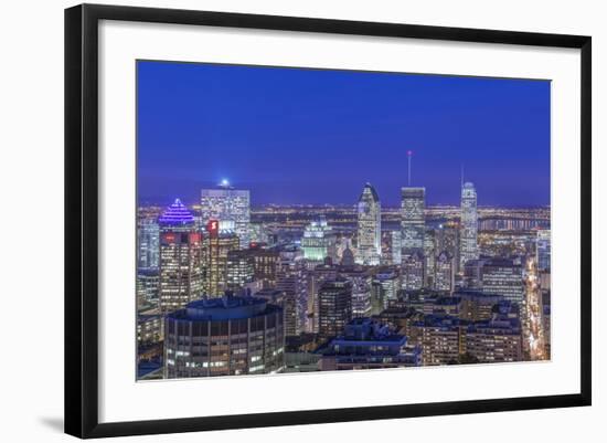 Canada, Quebec, Montreal, Skyline at Twilight-Rob Tilley-Framed Photographic Print