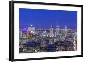 Canada, Quebec, Montreal, Skyline at Twilight-Rob Tilley-Framed Photographic Print