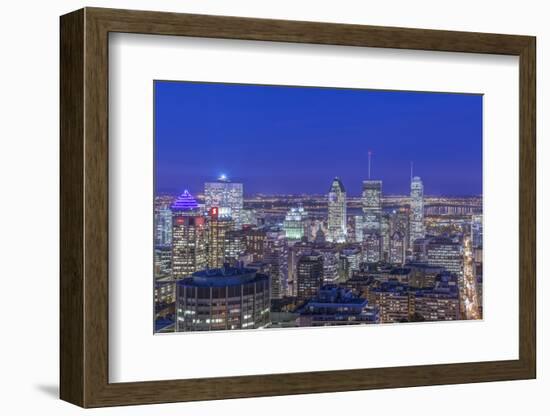 Canada, Quebec, Montreal, Skyline at Twilight-Rob Tilley-Framed Photographic Print