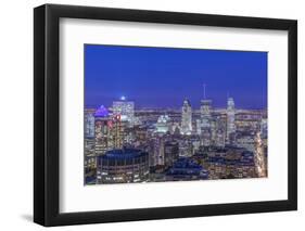 Canada, Quebec, Montreal, Skyline at Twilight-Rob Tilley-Framed Photographic Print