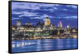 Canada, Quebec, Quebec City at Twilight-Rob Tilley-Framed Stretched Canvas