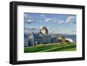 Canada, Quebec, Quebec City. Chateau Frontenac Hotel with Cruise Ship-Bill Bachmann-Framed Photographic Print