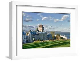 Canada, Quebec, Quebec City. Chateau Frontenac Hotel with Cruise Ship-Bill Bachmann-Framed Photographic Print