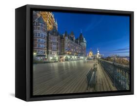 Canada, Quebec, Quebec City, Dufferin Terrace at Dawn-Rob Tilley-Framed Stretched Canvas