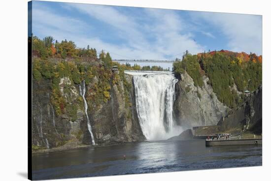 Canada, Quebec, Quebec City. Montmorency Falls in Autumn.-Cindy Miller Hopkins-Stretched Canvas