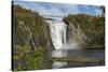 Canada, Quebec, Quebec City. Montmorency Falls in Autumn.-Cindy Miller Hopkins-Stretched Canvas