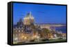 Canada, Quebec, Quebec City, Old Town at Twilight-Rob Tilley-Framed Stretched Canvas