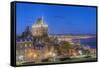 Canada, Quebec, Quebec City, Old Town at Twilight-Rob Tilley-Framed Stretched Canvas