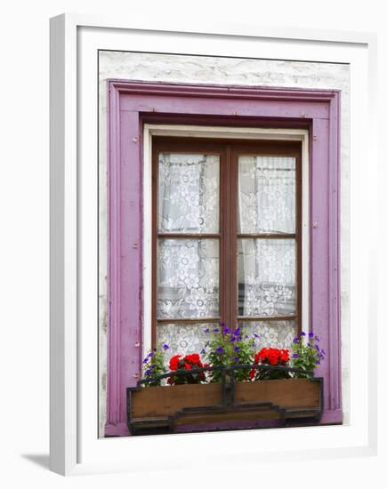 Canada, Quebec, Quebec City, Old Town window with flowers.-Jamie & Judy Wild-Framed Premium Photographic Print