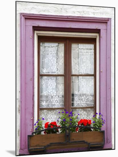 Canada, Quebec, Quebec City, Old Town window with flowers.-Jamie & Judy Wild-Mounted Premium Photographic Print