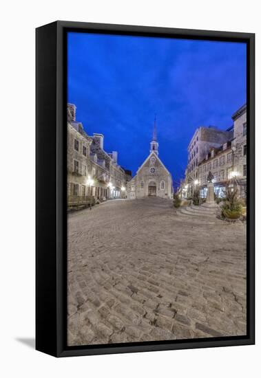 Canada, Quebec, Quebec City, Place Royale at Dawn-Rob Tilley-Framed Stretched Canvas
