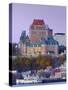 Canada, Quebec, Quebec City, Vieux Quebec or Old Quebec across Saint Lawrence River or Fleuve Saint-Alan Copson-Stretched Canvas