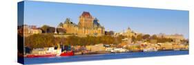 Canada, Quebec, Quebec City, Vieux Quebec or Old Quebec across Saint Lawrence River or Fleuve Saint-Alan Copson-Stretched Canvas