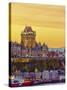 Canada, Quebec, Quebec City, Vieux Quebec or Old Quebec across Saint Lawrence River or Fleuve Saint-Alan Copson-Stretched Canvas