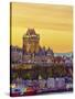 Canada, Quebec, Quebec City, Vieux Quebec or Old Quebec across Saint Lawrence River or Fleuve Saint-Alan Copson-Stretched Canvas