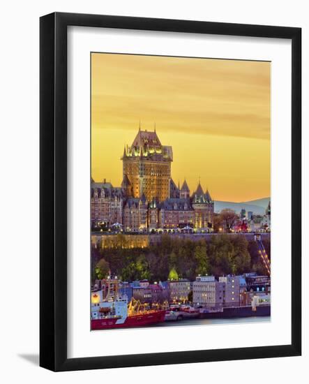 Canada, Quebec, Quebec City, Vieux Quebec or Old Quebec across Saint Lawrence River or Fleuve Saint-Alan Copson-Framed Photographic Print